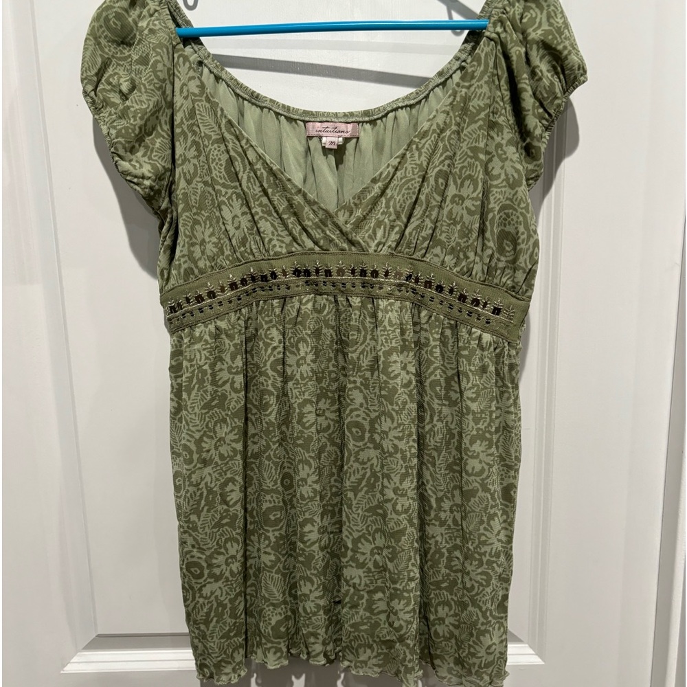 Intuitions Olive Green Peplum, Sz M